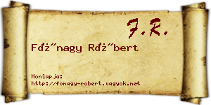 Fónagy Róbert névjegykártya