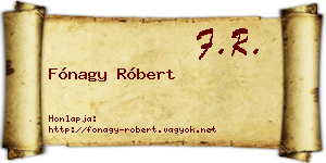 Fónagy Róbert névjegykártya